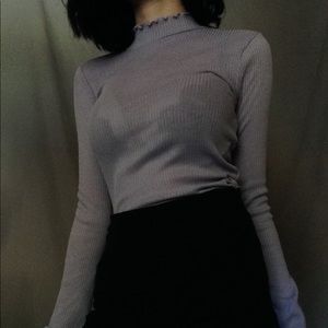 Purple turtleneck shirt